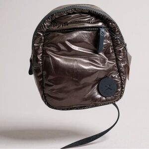 Danskin NEW Lowry Sling Backpack Nylon Puffer Zip Adjust Metallic Shoulder Bag